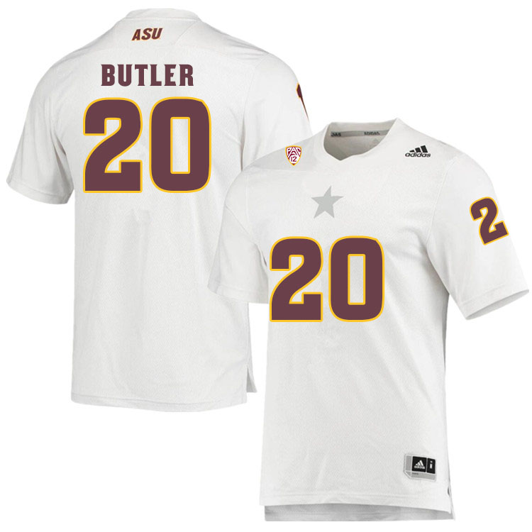 Men #20 Darien ButlerArizona State Sun Devils College Football Jerseys Sale-White - Click Image to Close